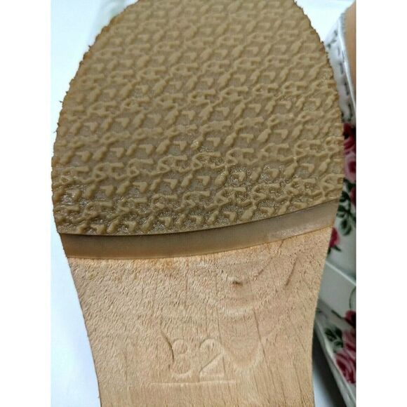 Holland Simson Girls Floral Leather Clogs 2 3 US Size 32 EU Fleuriste Pink White - Picture 7 of 11